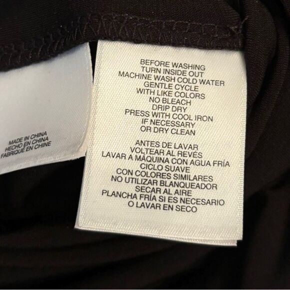 Anne Klein Casual Black Collared Quarter Zip Dress with Tie 10 0342 Size 4 - Picture 6 of 8